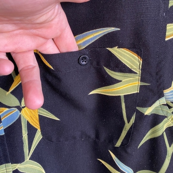 Penmans Vintage‎ Black Tropical Palms Short Sleeve Button Up Shirt Men's Medium - Picture 3 of 9